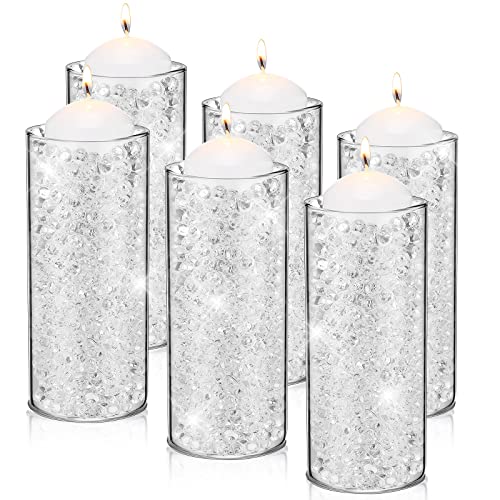 Clear Glass Vases and Floating Candles for Centerpieces