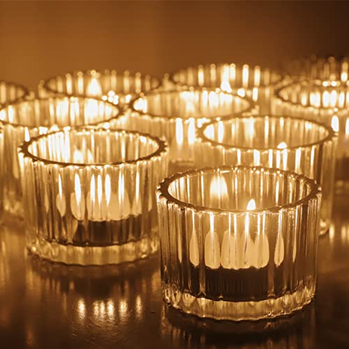 Clear Tealight Candle Holder Set of 12