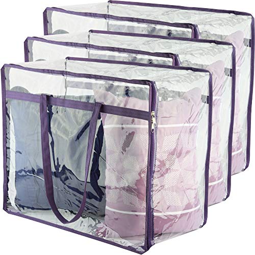 Clear Zip Storage Bags (3-Pack) - Multi Purpose PVC Organizers