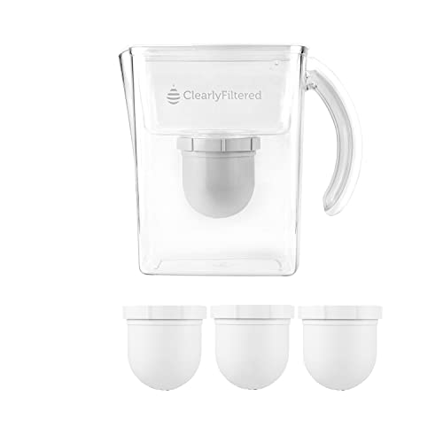 Clearly Filtered Water Pitcher + 3 Replacement Filters