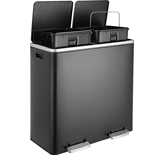 Clevich Metal Double Compartment Classified Trash Can