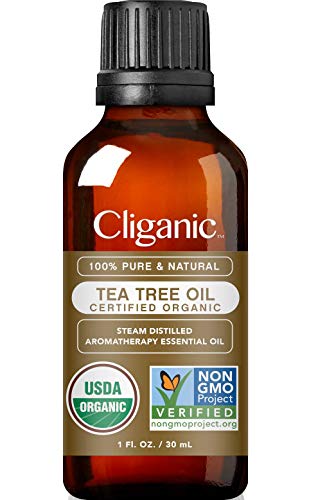 Cliganic Organic Tea Tree Essential Oil, 100% Pure Natural, for Aromatherapy | Non-GMO Verified
