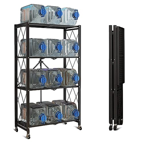 Closet Organizers and Storage 4-Shelf Foldable Metal Shelving Units