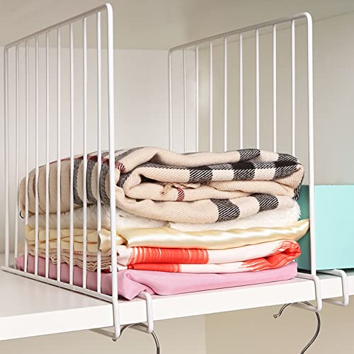 Closet Shelf Organizer, 8 Pack Shelf Dividers for Clothes, Metal Closet Shelf Dividers for Wood Shelves, Steel Closet Separator for Shelves Bedroom Wardrobe Kitchen Cabinet Storage Organization