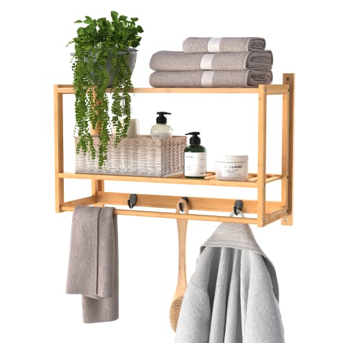ClosetMaid Bamboo Wall Shelf with Towel Bar
