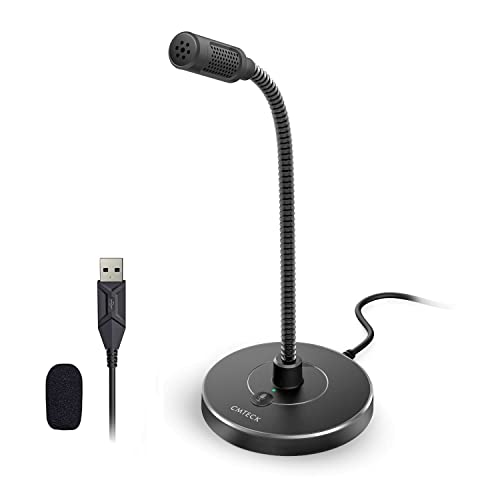 CMTECK USB Computer Microphone G009, Noise-Cancelling Recording Desktop Mic for PC/Laptop for Online Chatting, Home Studio, Podcasting, Gaming, Skype, YouTube with Mute Function(Windows/Mac)