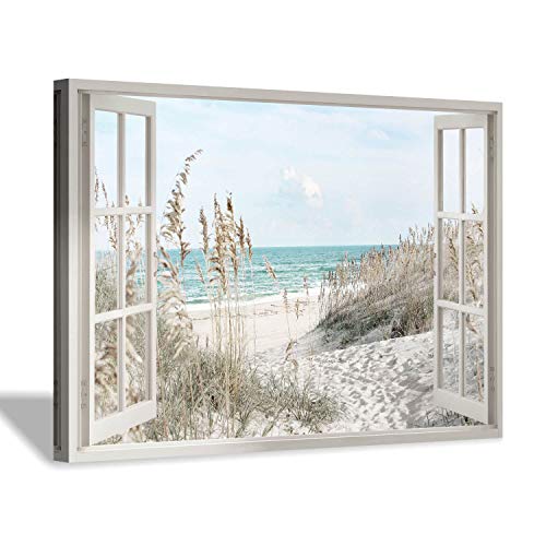 Coastal Beach Window Canvas Art Prints Seascape Artwork