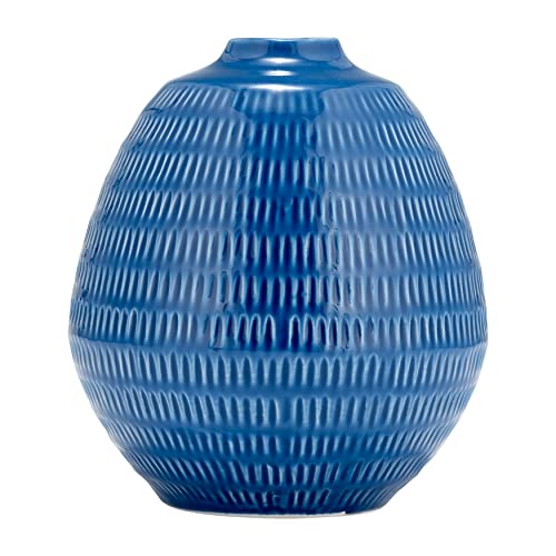 Coastal Blue Ceramic Oval Vase
