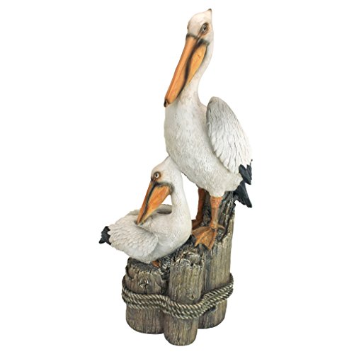 Coastal Decor Ocean's Perch Pelicans Garden Bird Statue