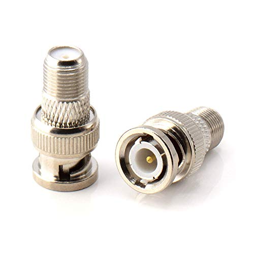 Coaxial Adapter - BNC Male to Female F81 (F-Pin) Connector