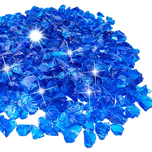 Cobalt Blue Fire Glass Rocks for Stylish Fire Features