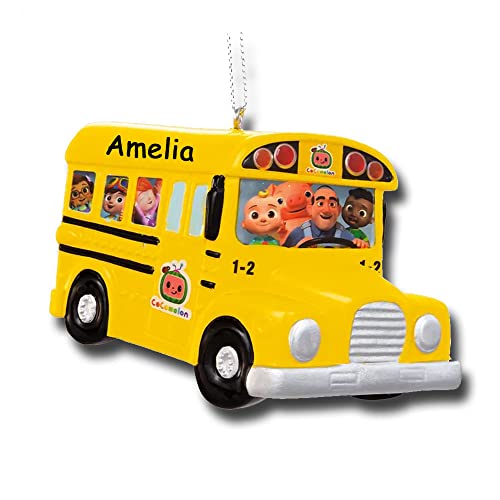 CoComelon School Bus Christmas Ornament with Personalization