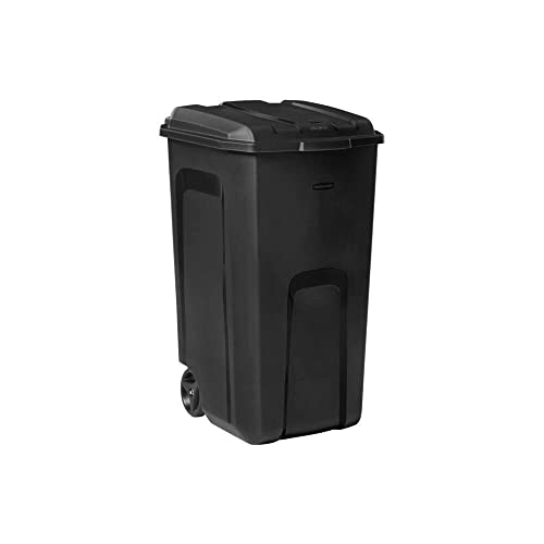 COLIBYOU Black Trash Can with Wheels