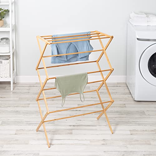 Collapsible Bamboo Clothes Drying Rack