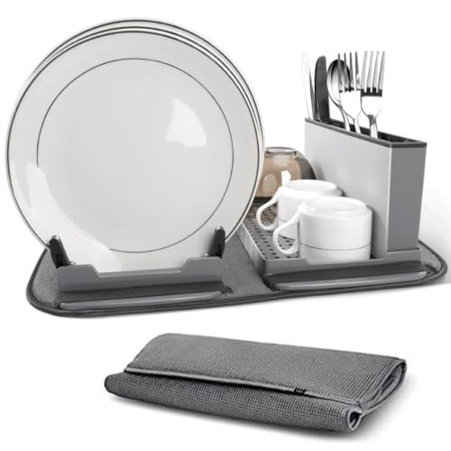 Collapsible Dish Drying Mat and Rack