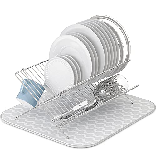 Collapsible Dish Drying Rack w/Dish Mat