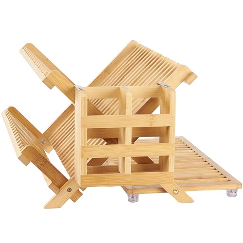 Collapsible Wooden Dish Drainer Rack