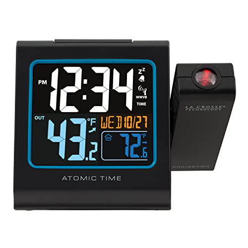 Color Projection Alarm Clock with Outdoor temperature & Charging USB port