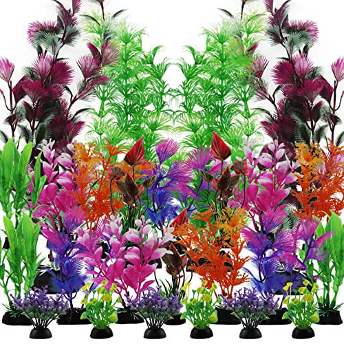 Colorful Artificial Aquarium Plants - PietyPet 25 Pack