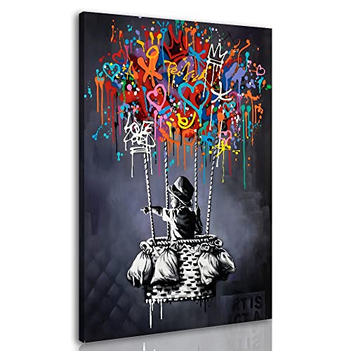 Colorful Banksy Street Graffiti Wall Art Decor