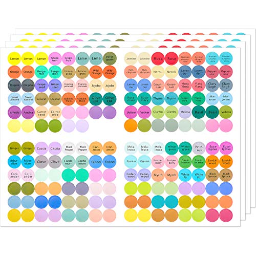 Colorful Essential Oil Bottle Cap Stickers for Organization and Decoration