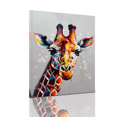 Colorful Giraffe Canvas Wall Art