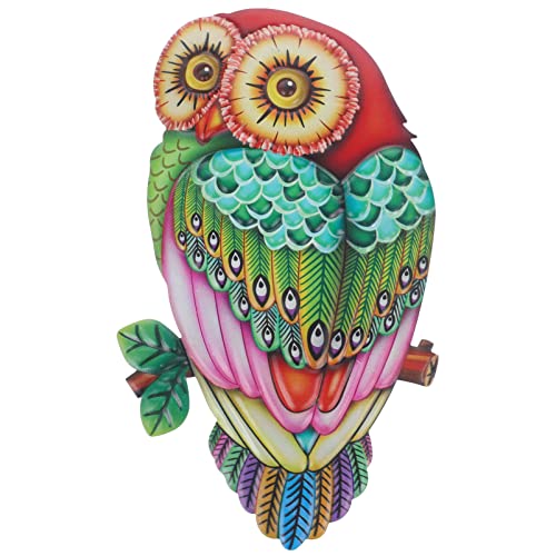 Colorful Metal Owl Wall Decor by VOSAREA