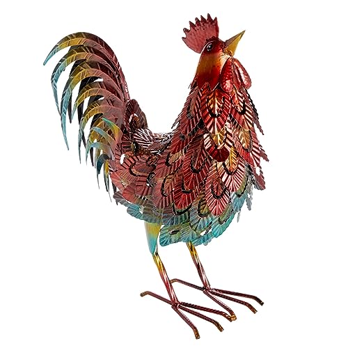 Colorful Metal Rooster Decor for Your Yard or Garden Colorful Metal Rooster Decor for Your Yard or Garden