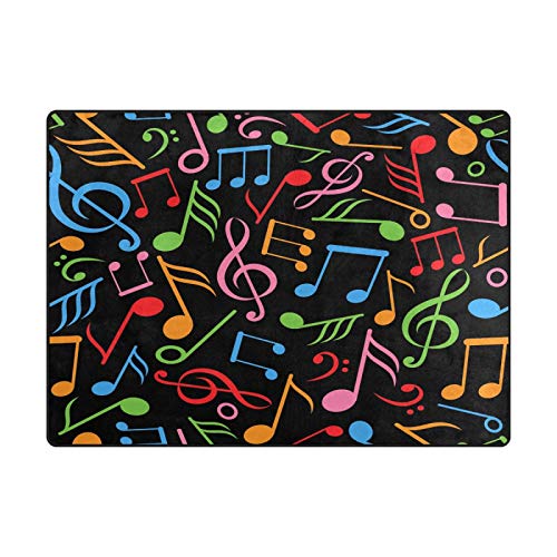 Colorful Music Note Non Slip Area Rug