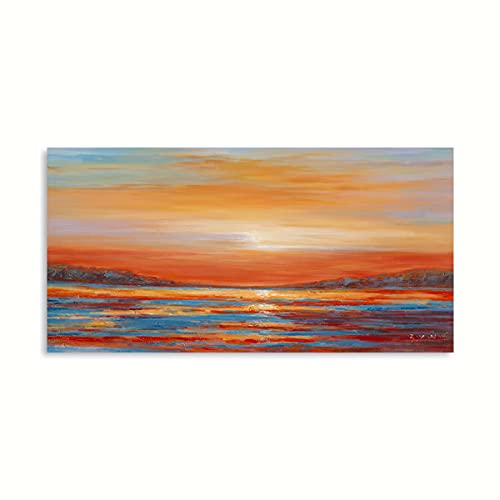 Colorful Ocean Sunset Abstract Beach Wall Art