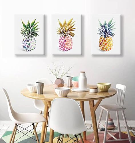 Colorful Pineapple Canvas Wall Art