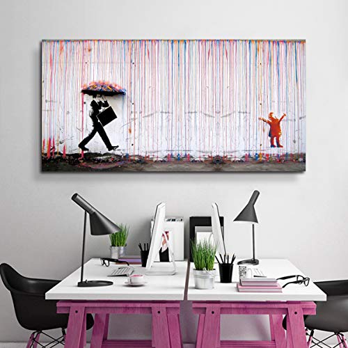 Colorful Rain Graffiti Wall Art Print