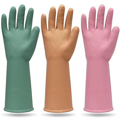 Colorful Reusable Waterproof Household Dishwashing Cleaning Rubber Gloves