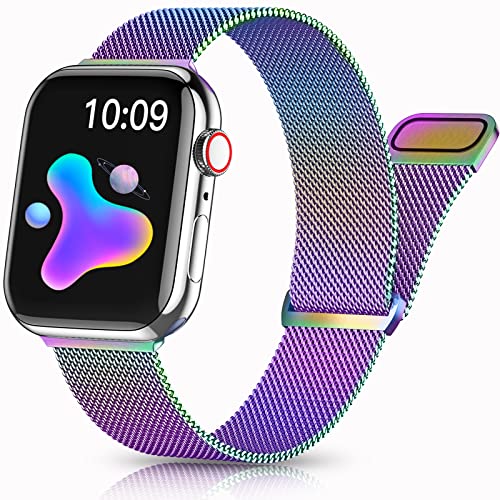 Colorful Stainless Steel Mesh Loop Bands for Apple Watch