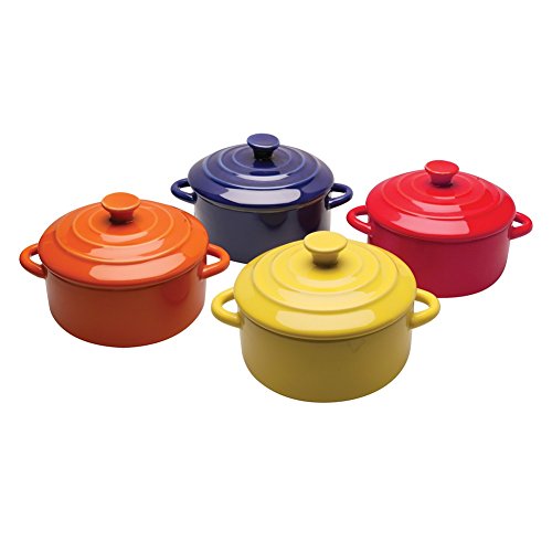 Colorful Stoneware Mini Casserole Pots With Lids