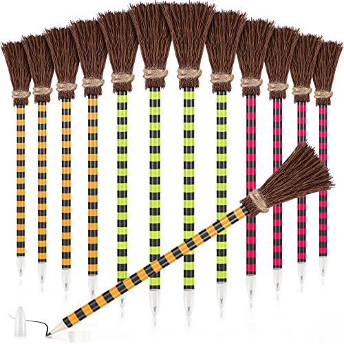 Colorful Witch Broom Pens - Halloween Party Favors