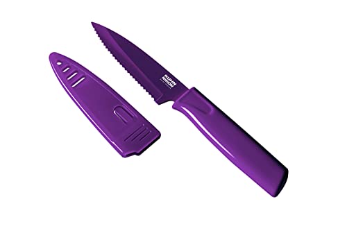 Colori Non-Stick Serrated Paring Knife - Purple