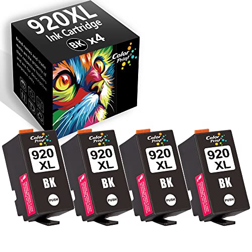 Colorprint 4-Pack Black Ink Cartridge Replacement for HP 920XL