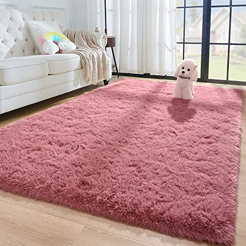 Comeet Soft Area Rugs for Bedroom Dorm, 3 x 5 Feet Blush