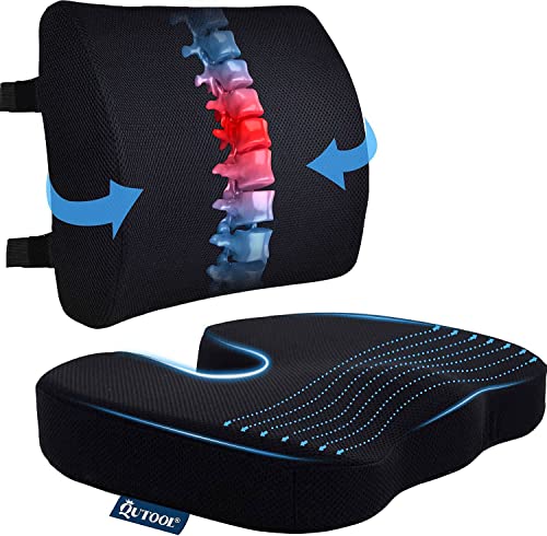 Comfortable Seat Cushion & Lumbar Support Pillow for Ultimate Pain Relief