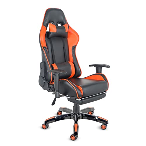 Comfty Gaming Chair with Fold-Away Footrest