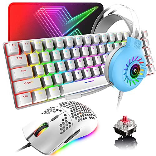 Compact 4-in-1 Gaming Keyboard and Mouse Bundle for PC Gamers