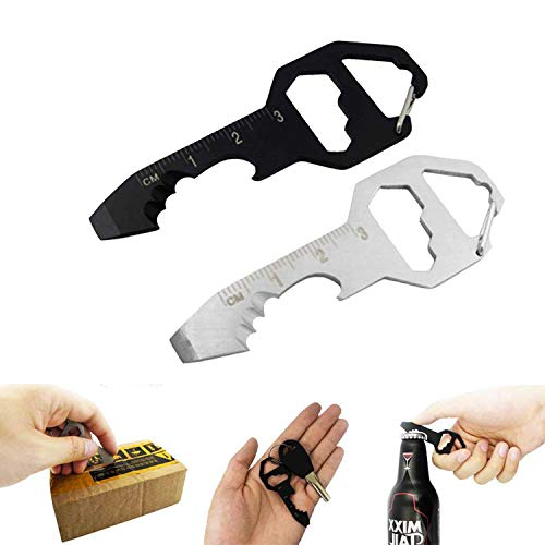 Compact 6-in-1 Keychain Bottle Opener Multi Tool