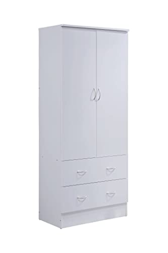 Compact and Functional Two Door Wardrobe with Drawers - White
