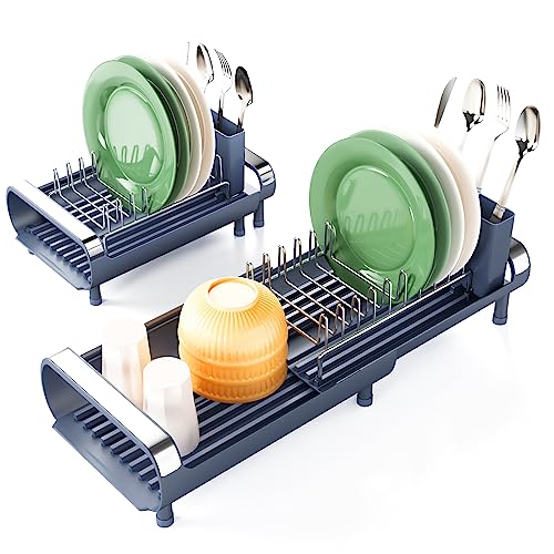 Compact Dish Drying Rack with Extendable Design and Rustproof Material
