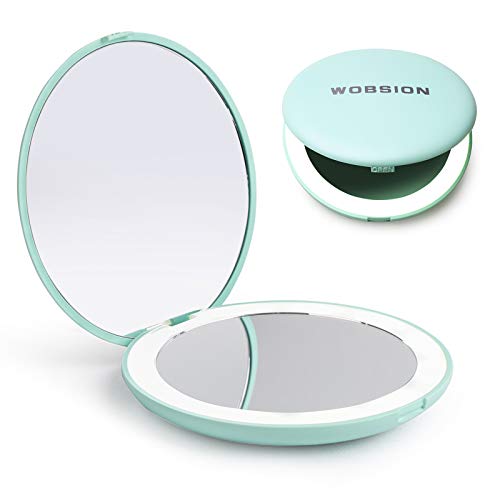 Compact LED Lighted Travel Makeup Mirror