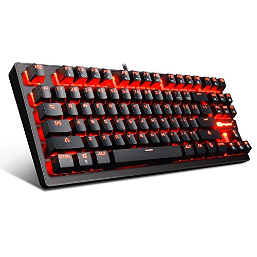 Compact Mechanical Gaming Keyboard with Red LED Backlighting