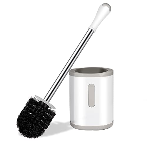 uptronic Toilet Brush and Holder 2 Pack, Toilet Brush with Ventilated  Holder, Toilet Bowl Brush with Long and Large Handle for