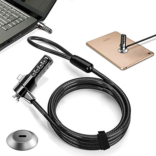 Computer Laptop Cable Lock,Slot Plate 6.23ft Cable,Security Computer Combination Lock, 4 Digital Password Protection Cable, Anti Theft Lock and Notebook Other Device