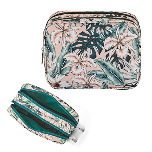Conair Makeup Bag, Large Double Zip Toiletry and Cosmetic Bag